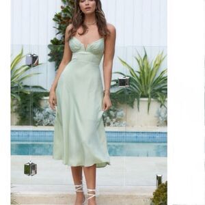 NEW Petal + Pup satin strappy midi‎ dress Size 2